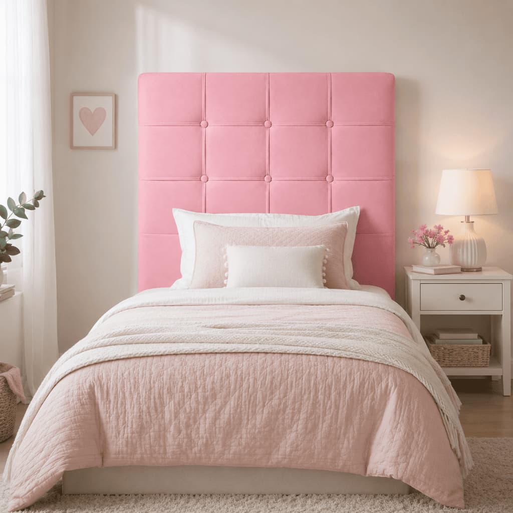 Cabeceira Rosa 90cm Cama Box Solteiro Decorativo Quarto Delicado