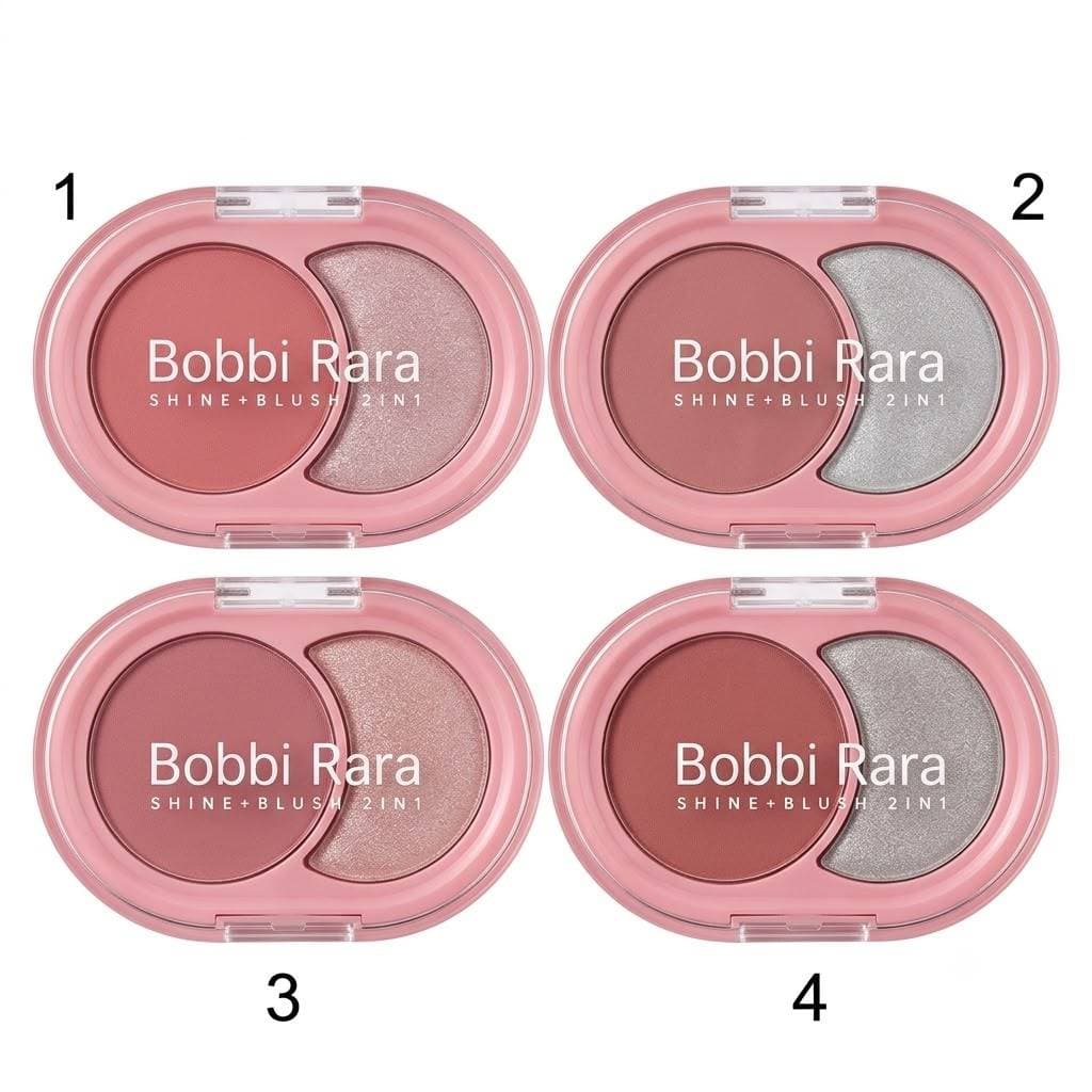 Blush Iluminador 2 em 1 Bobbi Rara Shine+Blush – Duo Facial Cores Variadas