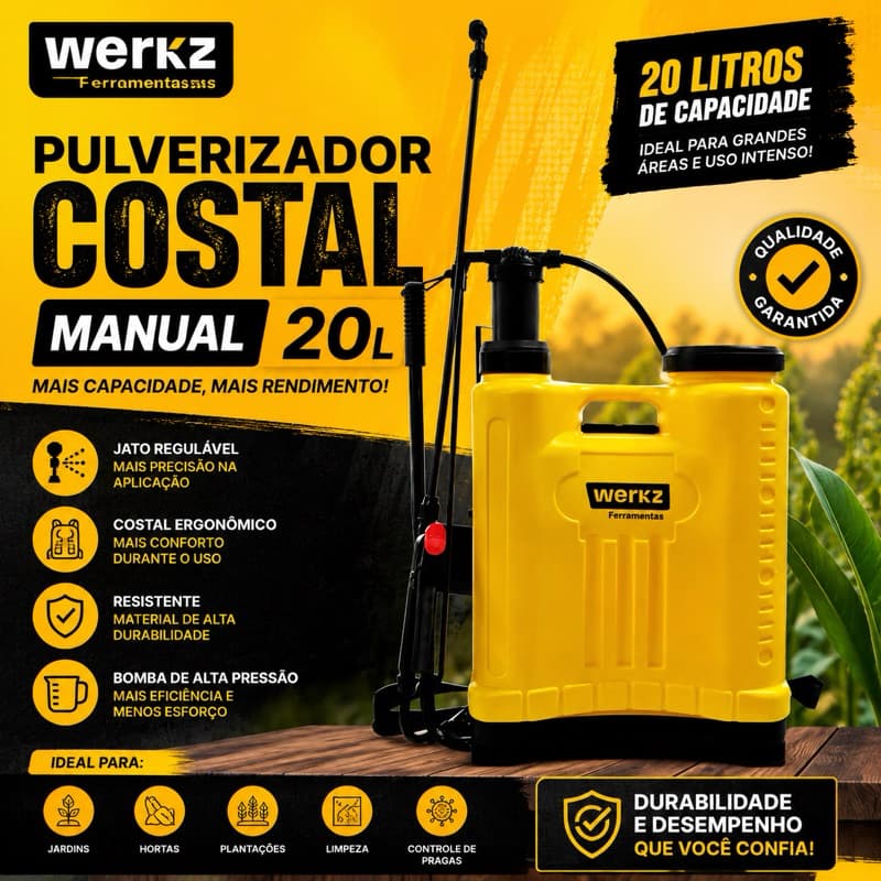 PROMOÇÃO.pulverizador manual 20L werkz