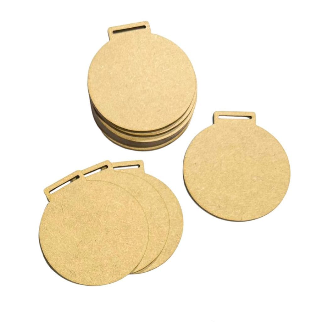 Kit 100 recorte Medalha Redonda 7 Cm Mdf Cru Liso Tag Pingente Esporte premiação evento
