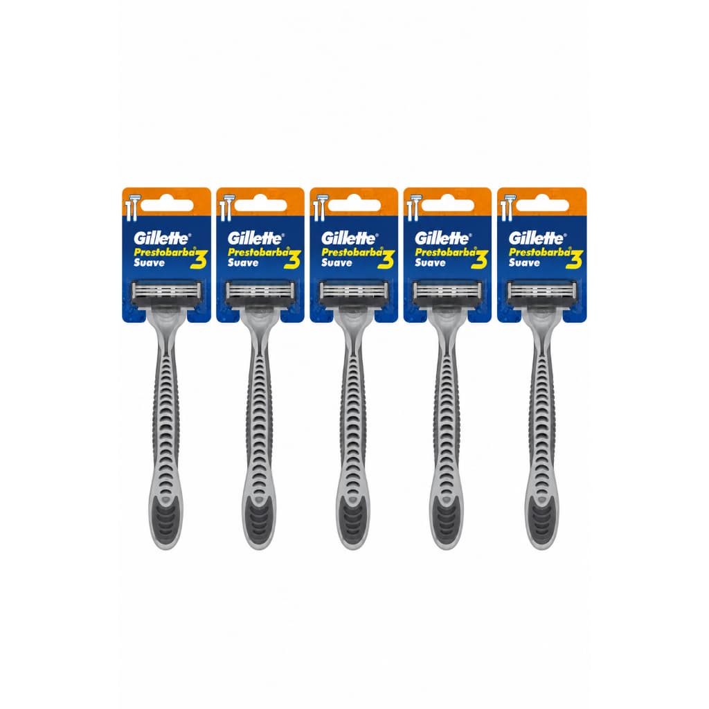 Kit 5 Gillette Prestobarba 3 Suave Fita Lubrificante Dia dos Pais