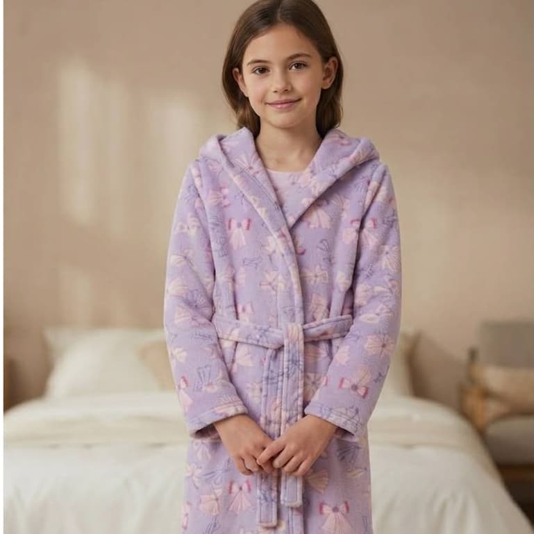Roupão Soft Mantinha Infantil Menina com Capuz Unicórnio Rosa e Estrelas