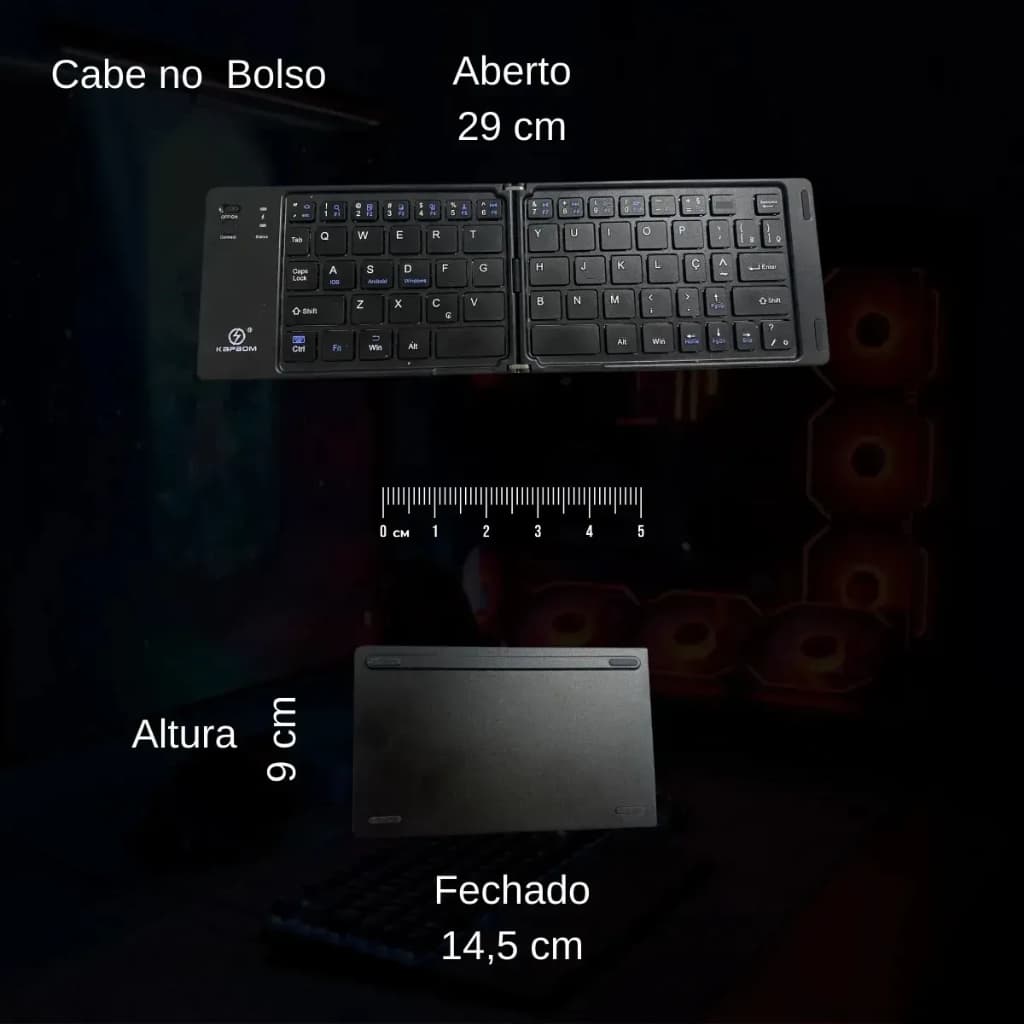 Mini Teclado Bluetooth Portátil Sem Fio Dobrável Com Windows Android Ios Huawei Phone iPad