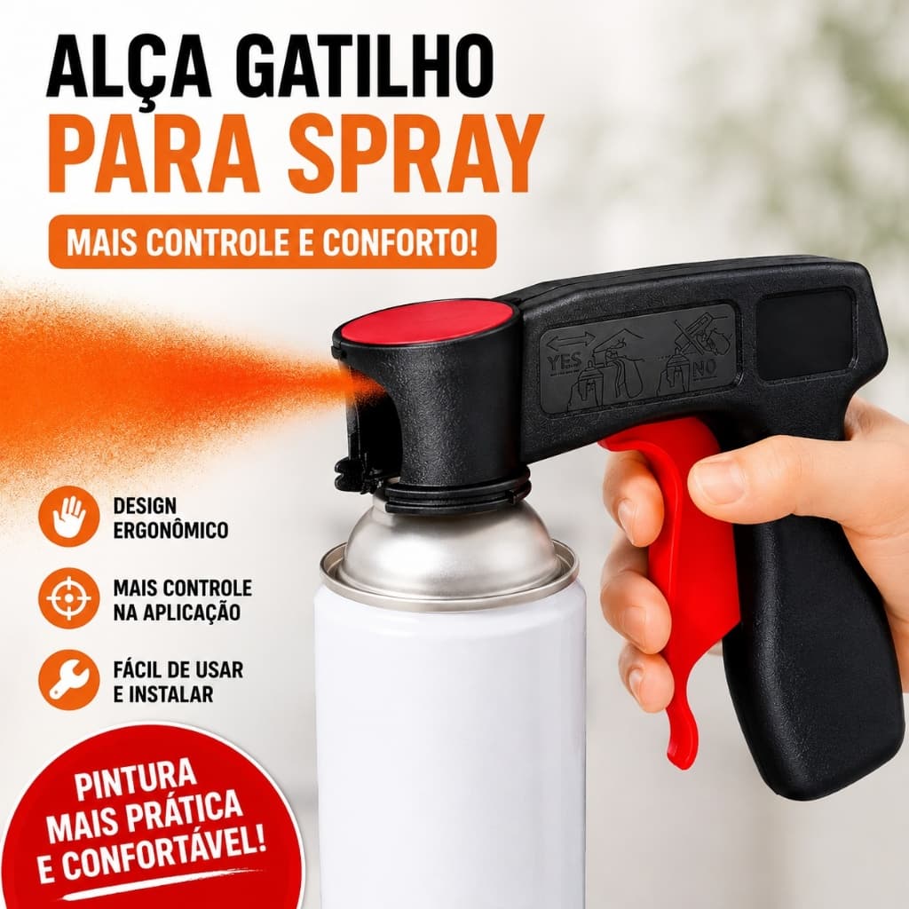 Alça Gatilho para Lata Spray Pulverizador Manual Ergonômico Portátil com Controle de Aplicação