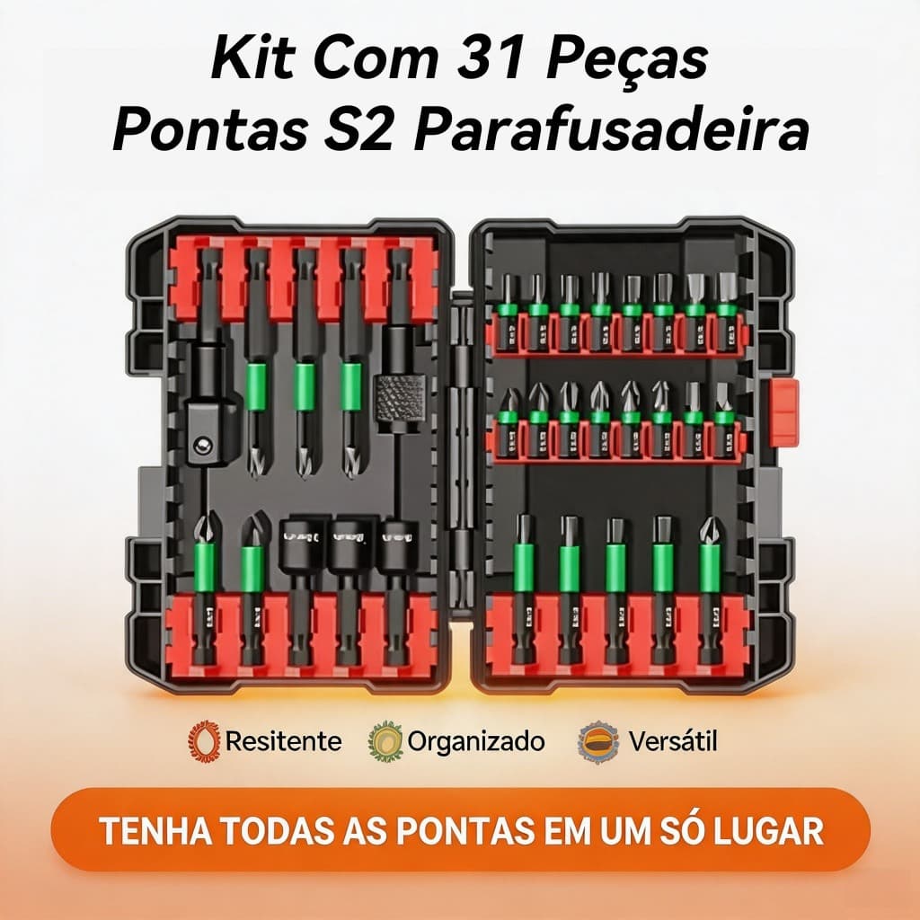 Kit Pontas para Parafusadeira Vários Modelos Fenda Phillips Hexagonal Soquete Jogo de Bits em Estojo Rígido Para Traba