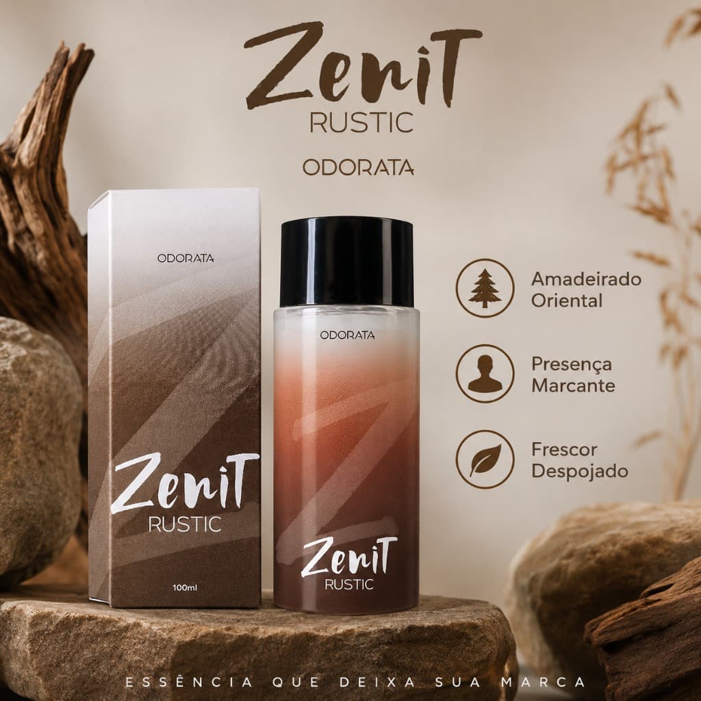 Perfume Zenit Rustic Odorata 100ml Amadeirado Oriental Elegante Marcante E Moderno