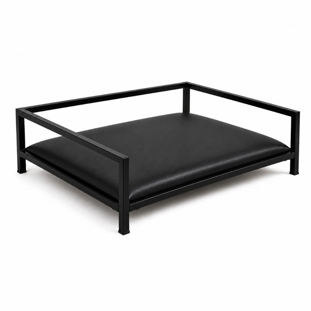 Cama Suspensa para Cachorro Reforçada Estrutura Metálica Estofada Corino 69x54cm