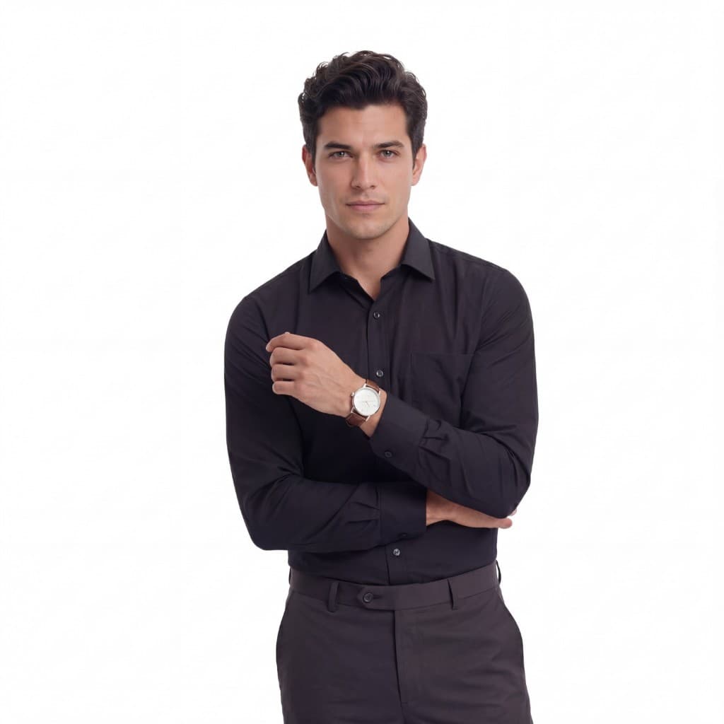 Camisa Social Masculino Manga Longa Bolso Elastano Camisa Social Masculina Branca Não Amassa Premium Não Molha