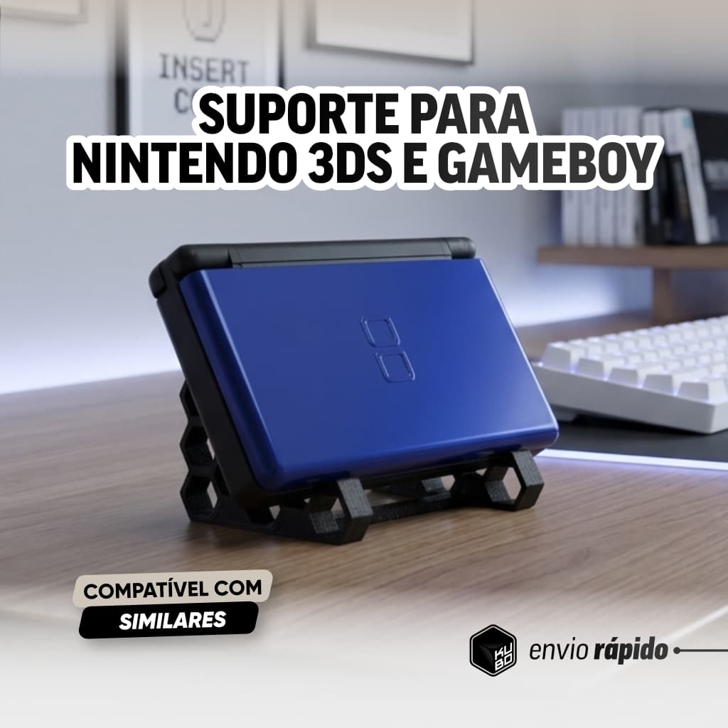 Suporte para Nintendo 3DS, Gameboy ou Similares e Celular | Base Gamer Minimalista | Suporte de Mesa