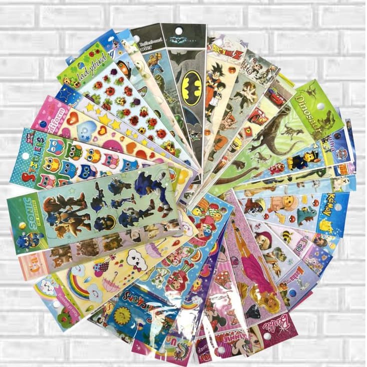 Adesivo Infantil Sticker - kit com 80/100/120 adesivos infantis cartelas variadas