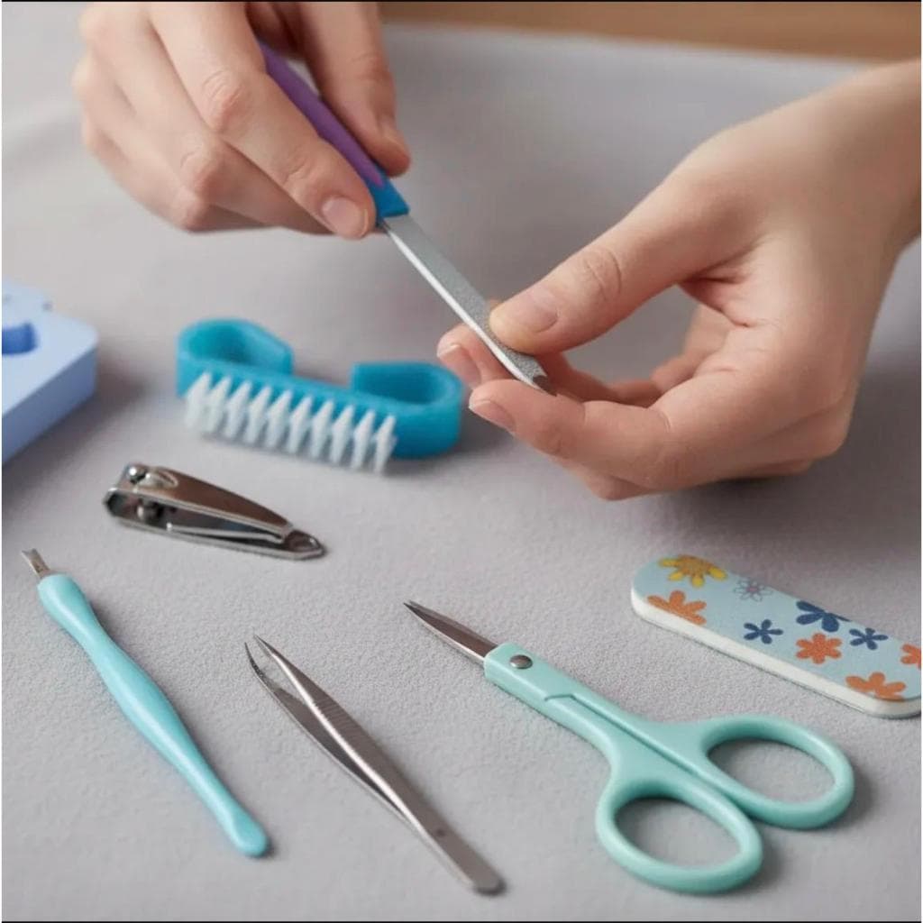 Kit Manicure pedicure Profissional 9 Peças Cortador Tesoura Pinça