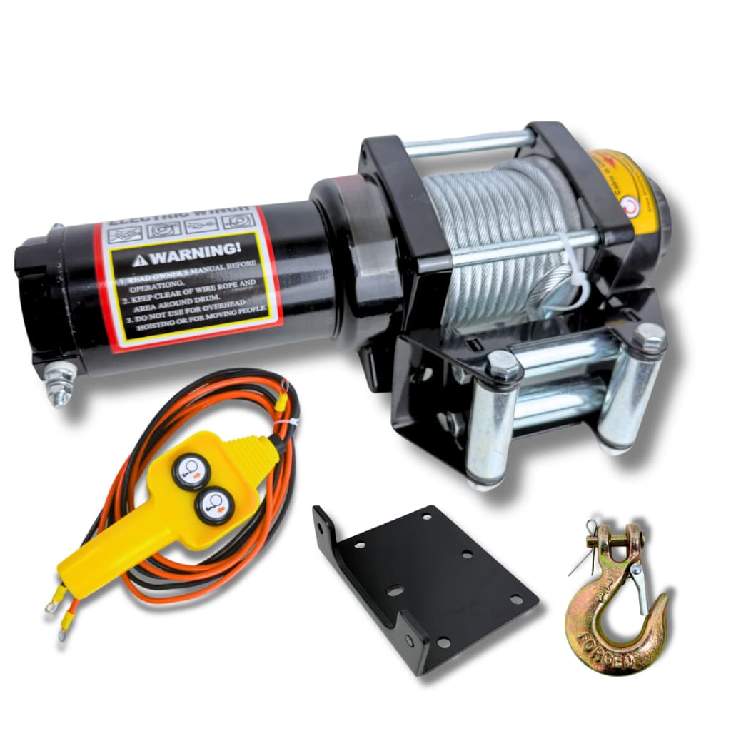 Guincho Elétrico 4000lbs 1814kg Com Controle Cabo De Aço 12v
