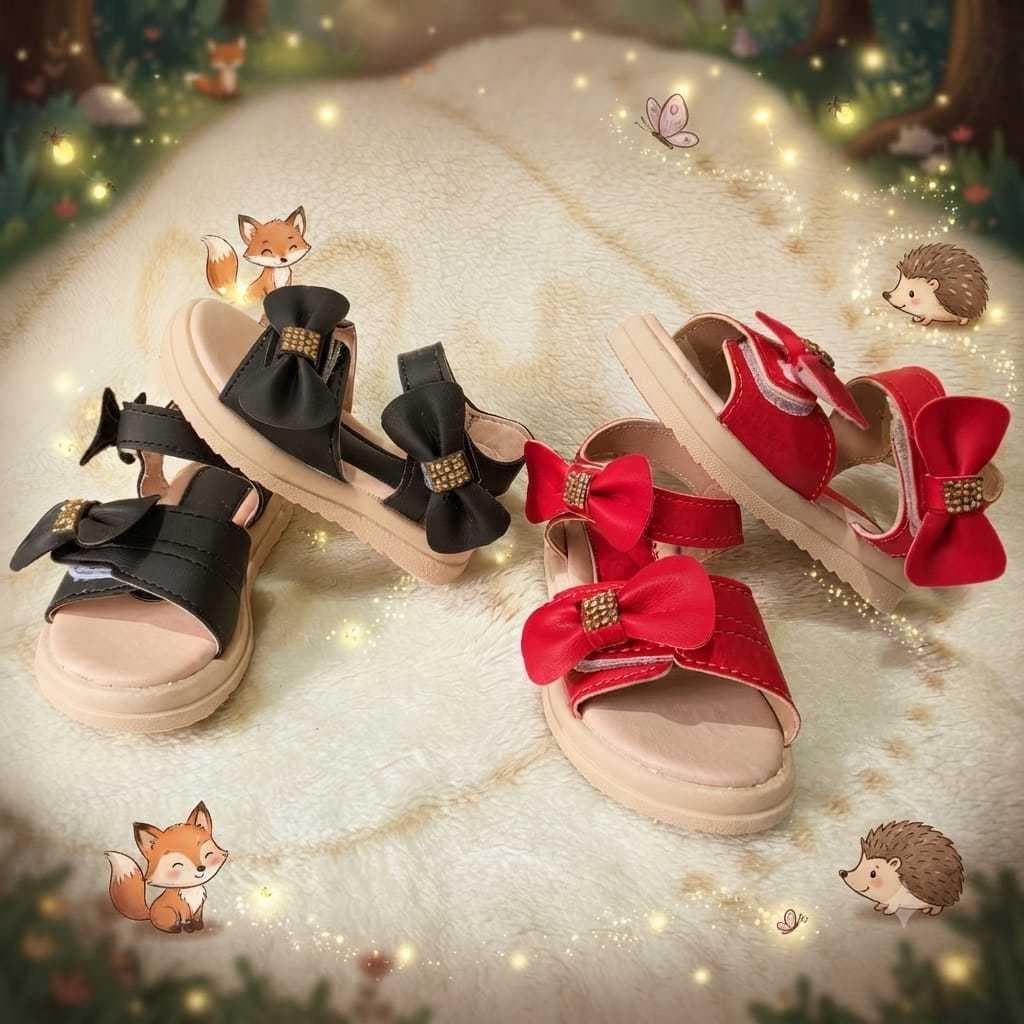Sandália infantil vermelha ou preta papete menina luxo com strass natal confortável estilosa