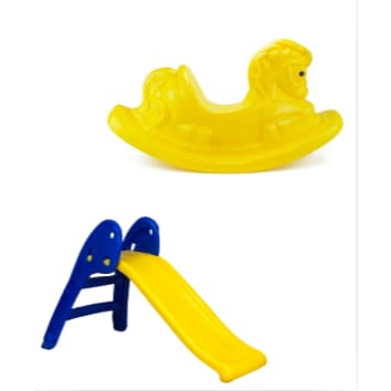 Kit Infantil Escorregador Baby + Gangorra Cavalo – Diversão para Crianças