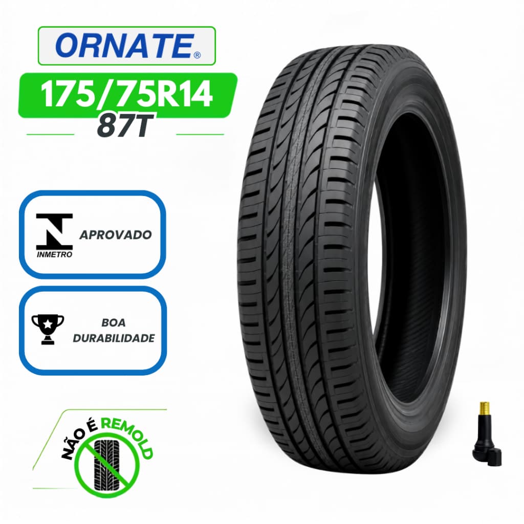 Pneu 175/75 R14 Original Ornate 87H 100% Novo Com Bico de Ar Pronto Para Instalar