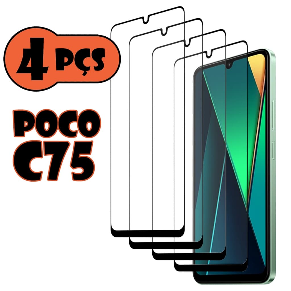 Kit Com 4 Películas de vidro 3D Para Xiaomi Poco C75