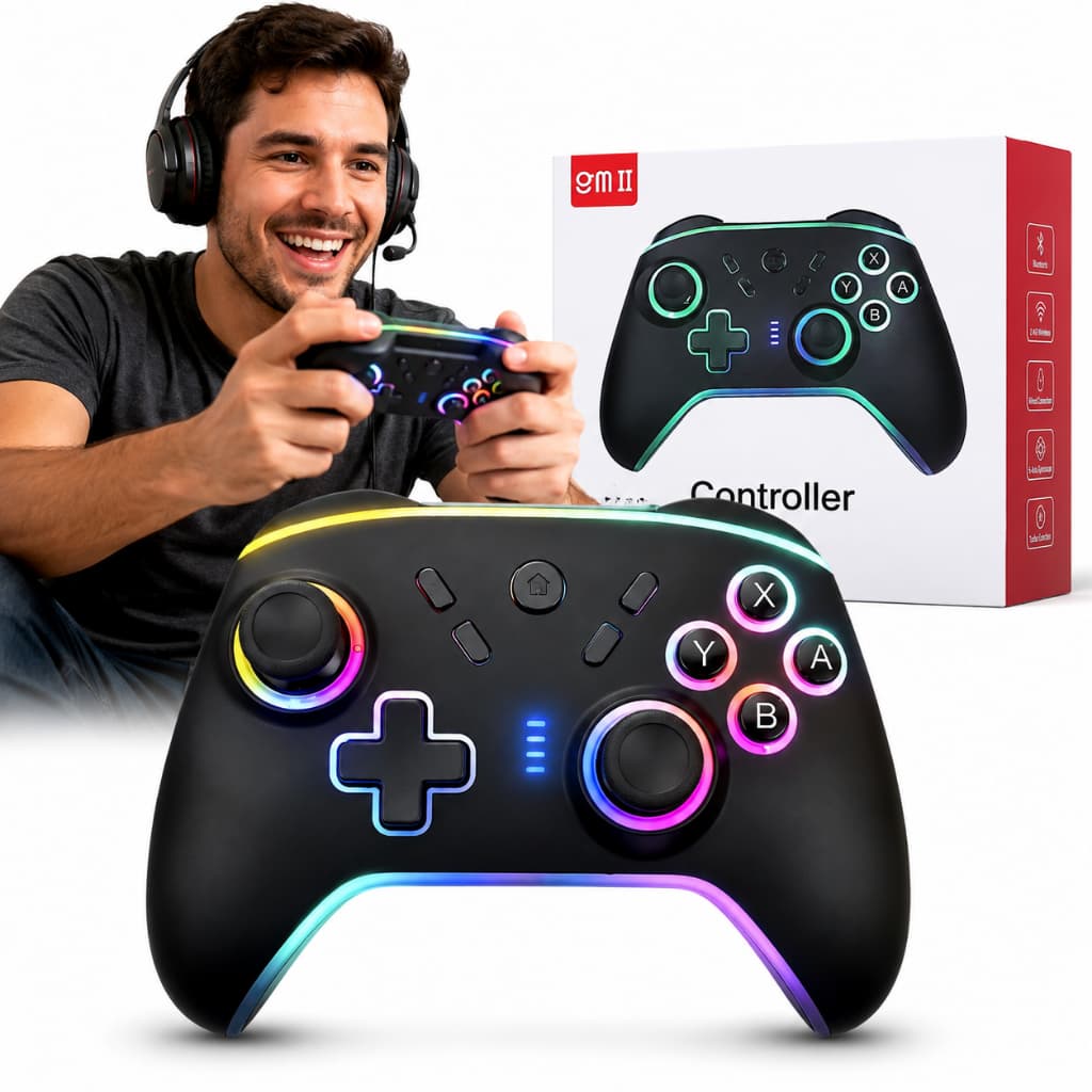 Controle Gamer Sem Fio Bluetooth 2.4G Celular Android PC