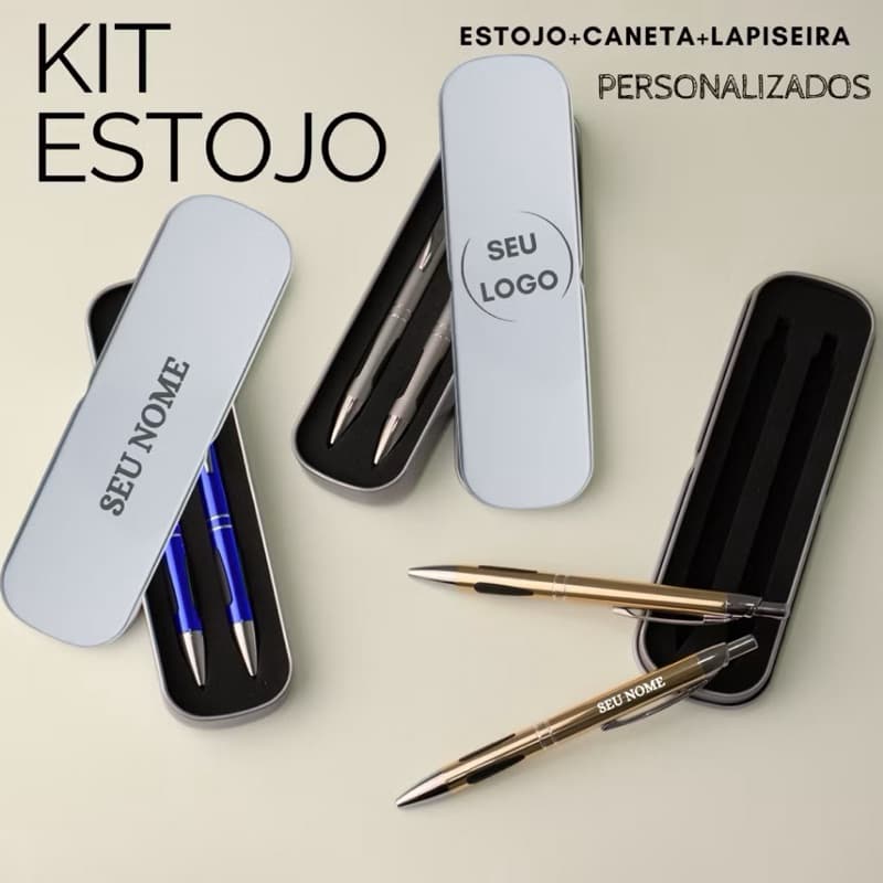 kit de Caneta e Lapiseir Personalizado a laser - Nome - logo