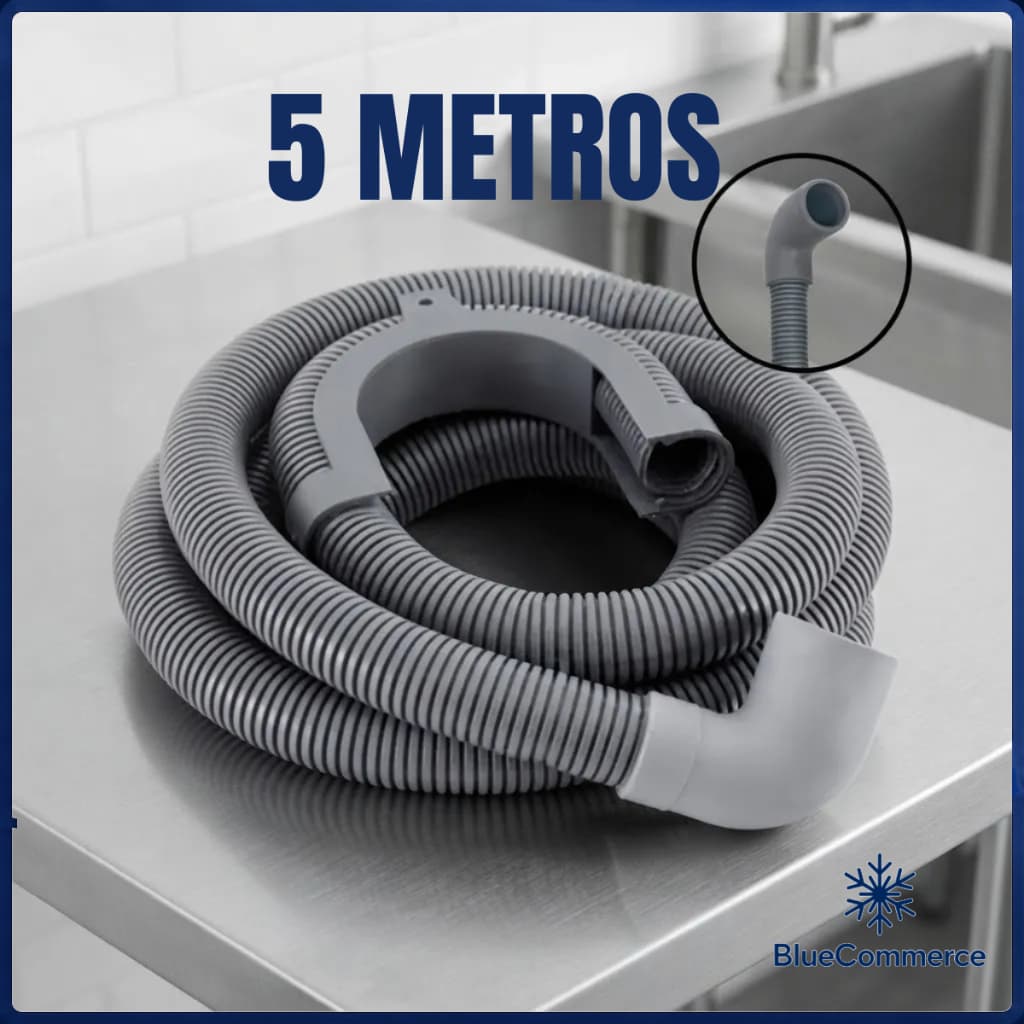 Mangueira Maquina De Lavar Saida Agua 5 Metros 3,5cm Bocal
