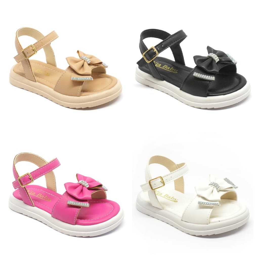 Kit 4  Pares Sandalia Infantil Menina Lacinho Leve Confortavel