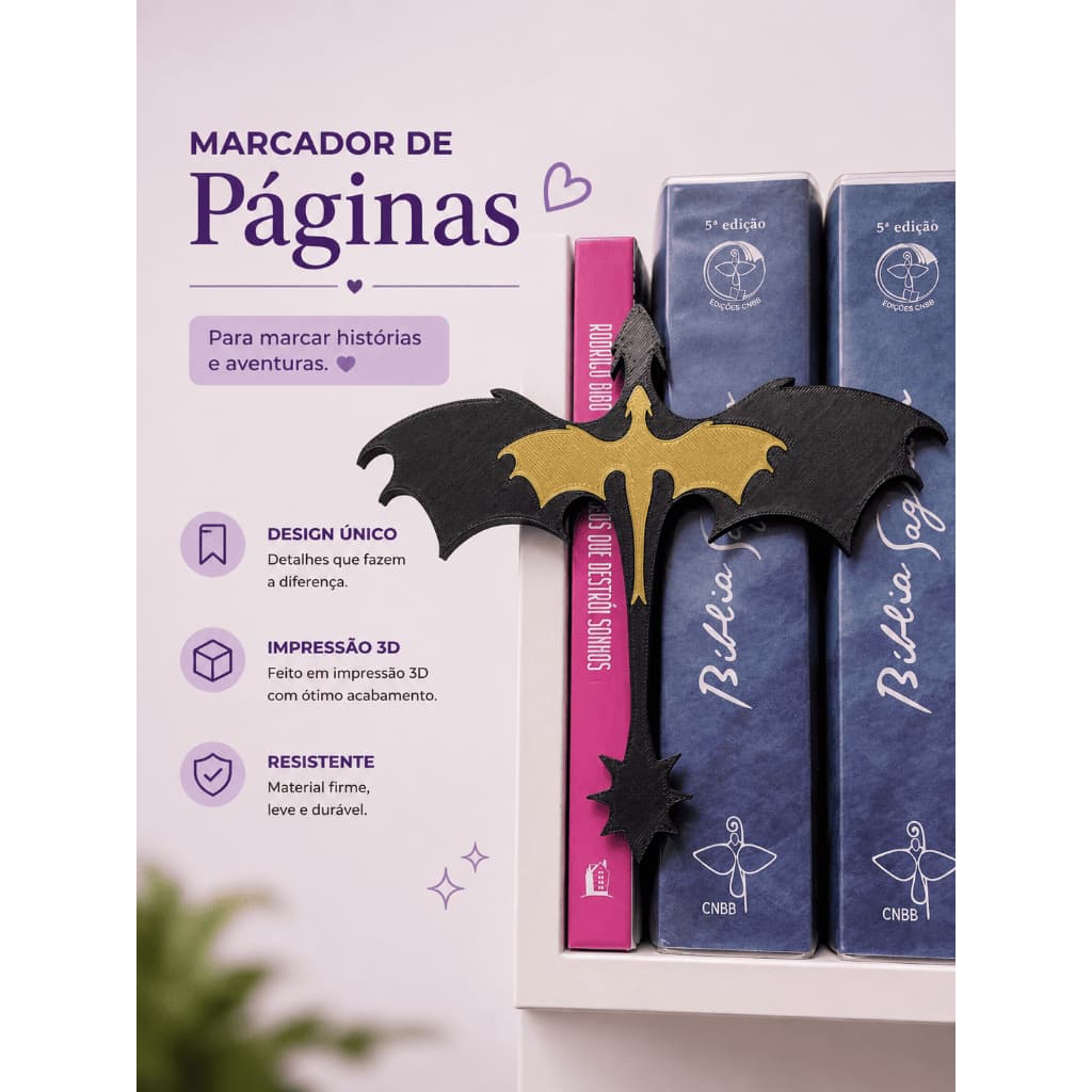 Suporte/Aparador de livro- Quarta Asa decorativa de Livros -Fourth Wing 3D