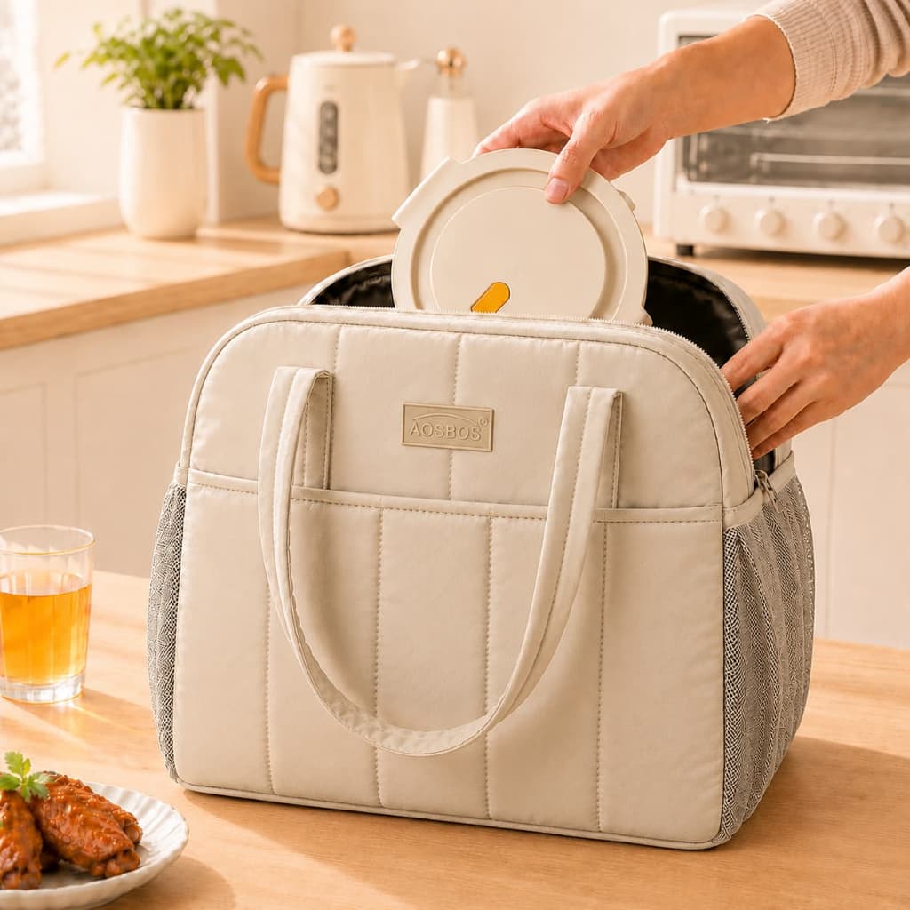 Bolsa Térmica Feminina Lancheira Térmica Marmita Grande Impermeável Portátil Grande Capacidade Trabalho Escola