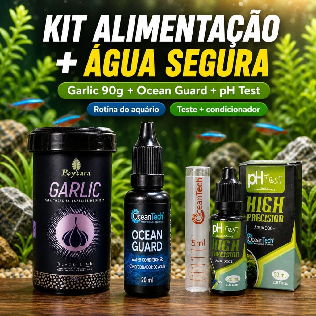 Kit Poytara Garlic 90g + Água Segura Ocean Guard e pH Test