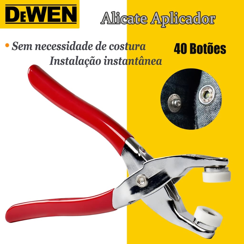 Alicate Aplicador de Cinco Garras Botões Fixadores Com 100 Botões de Pressão de Metal Acessórios de Costura DIY