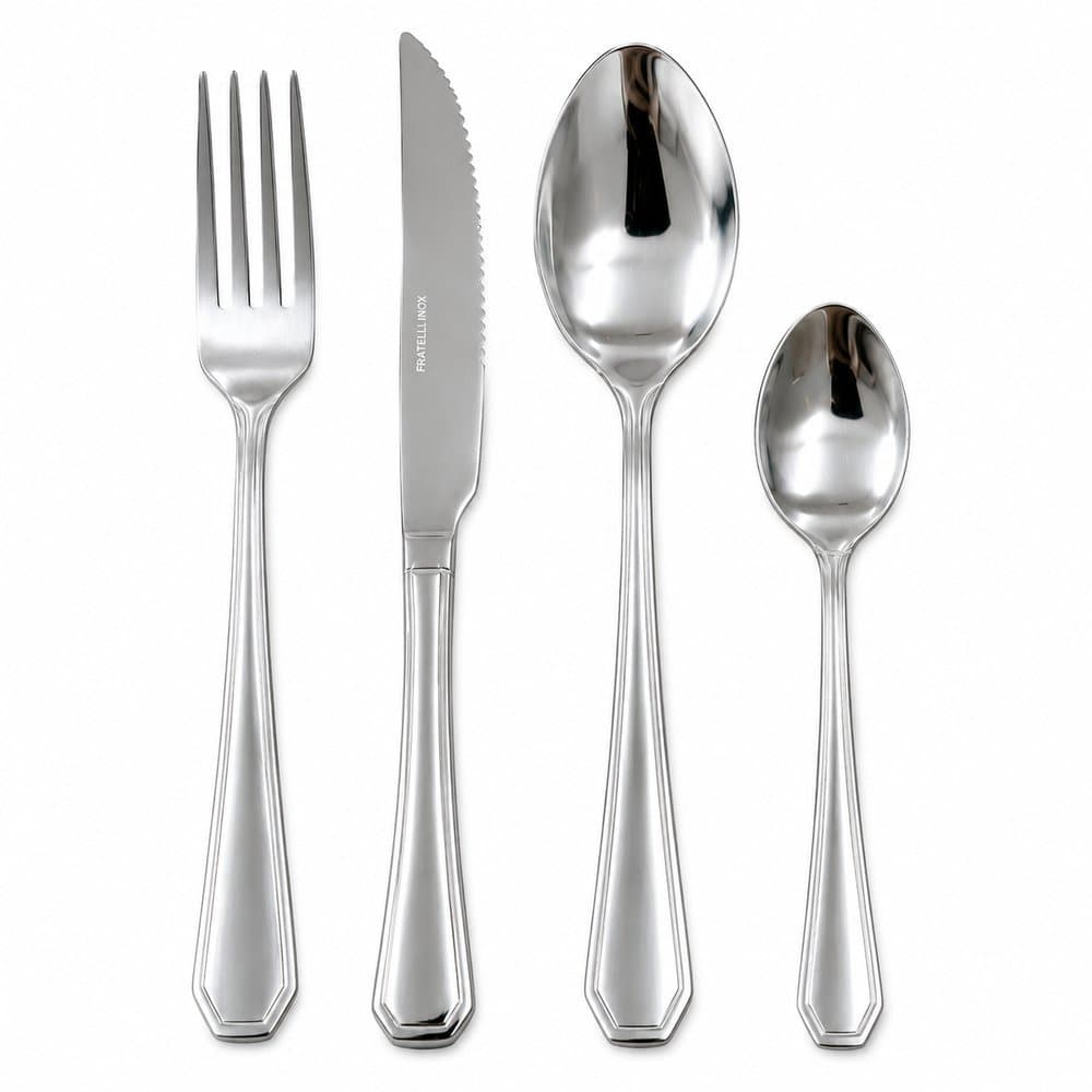 Conjunto Jogo De Talheres 24 Peças Aço Inox Completo Inoxidável Alta Qualidade Mesa Posta Cozinha Completa Elegante