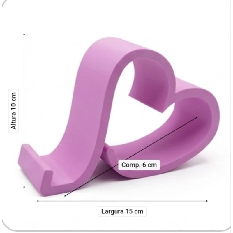 Suporte decorativo coração para pequenos objetos Suporte celular CoraçãoPrático leve e ergonômico Ajustável Mesa/suporte