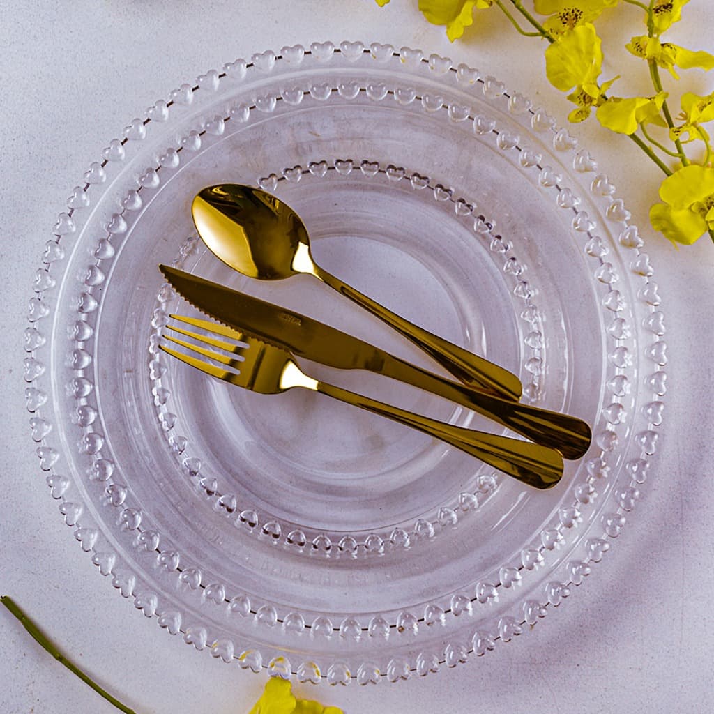 Prato para Sobremesa de Cristal Coração 20cm - Lyor