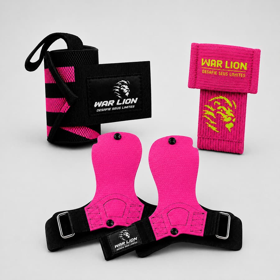 Kit Crossfit Profissional Grip Crossfit + Munhequeira Seca Suor + Elástica Alta Performance