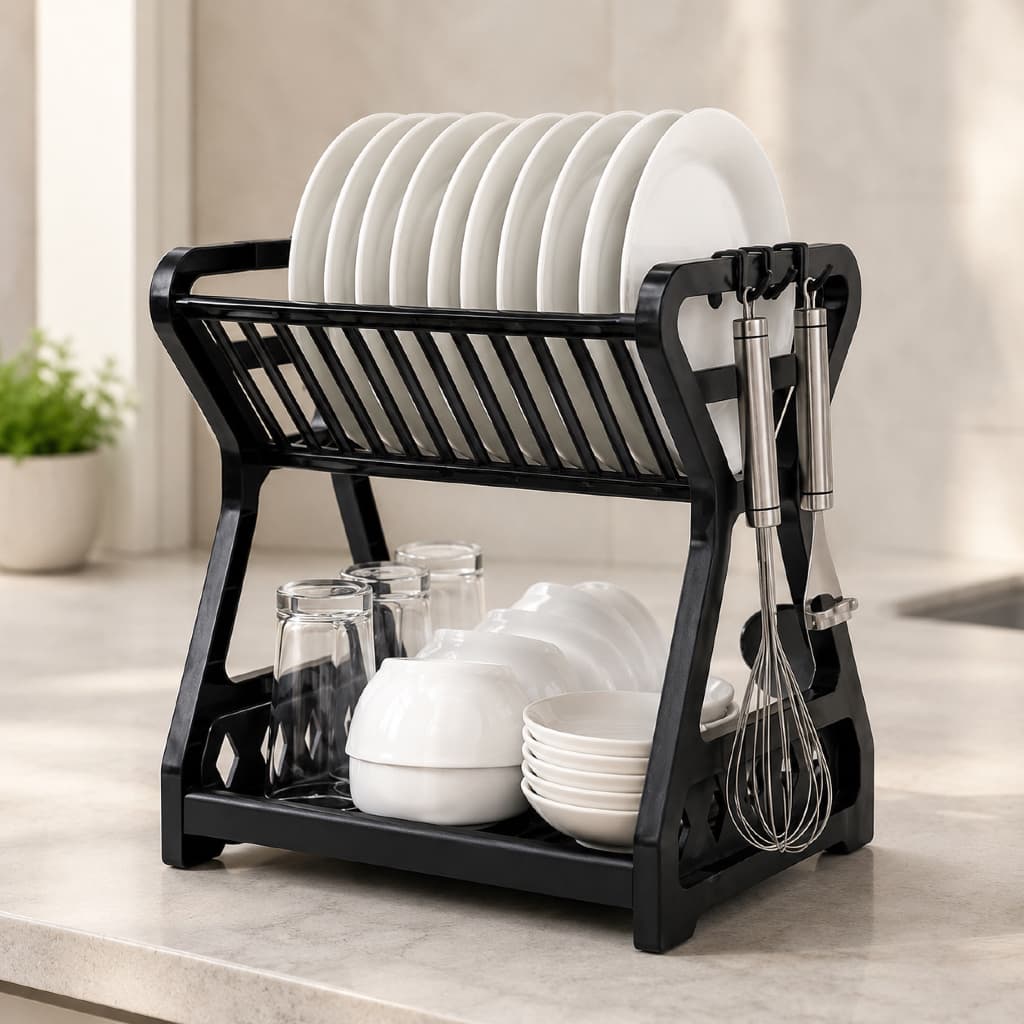 Escorredor Loucas Compacto Resistente Organizador Pratos Talheres Cozinha Cores Sortidas