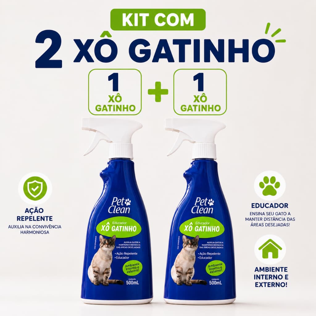 XÔ GATINHO  PET CLEAN - COMBO DE EDUCADOR SANITARIO COM 2 UNIDADES