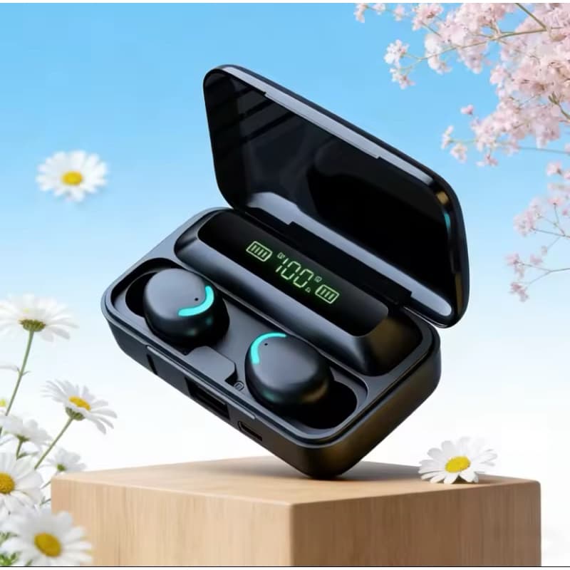 Fones de Ouvido Bluetooth 9D Estéreo com Graves Potentes, Fones Intra-auriculares Sem Fio TWS à Prova d'Água