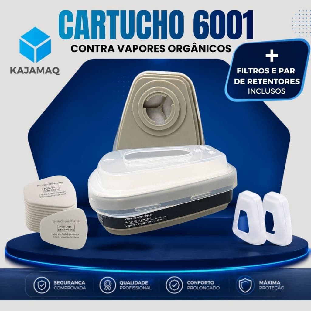 Kit Retentor 501 + Filtros 5N11 Proteção P2 para Máscaras Linha 6000 e 7000 Reposição Segura