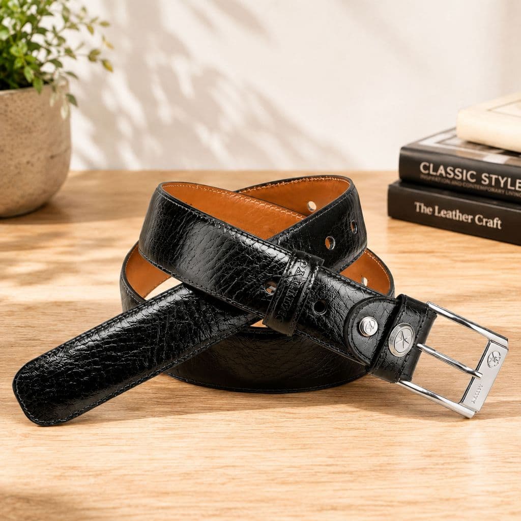 Cinto Masculino Social Alto Padrão Luxo Mitty Em Couro 100% Legítimo - S4 Original Largura 3,5cm