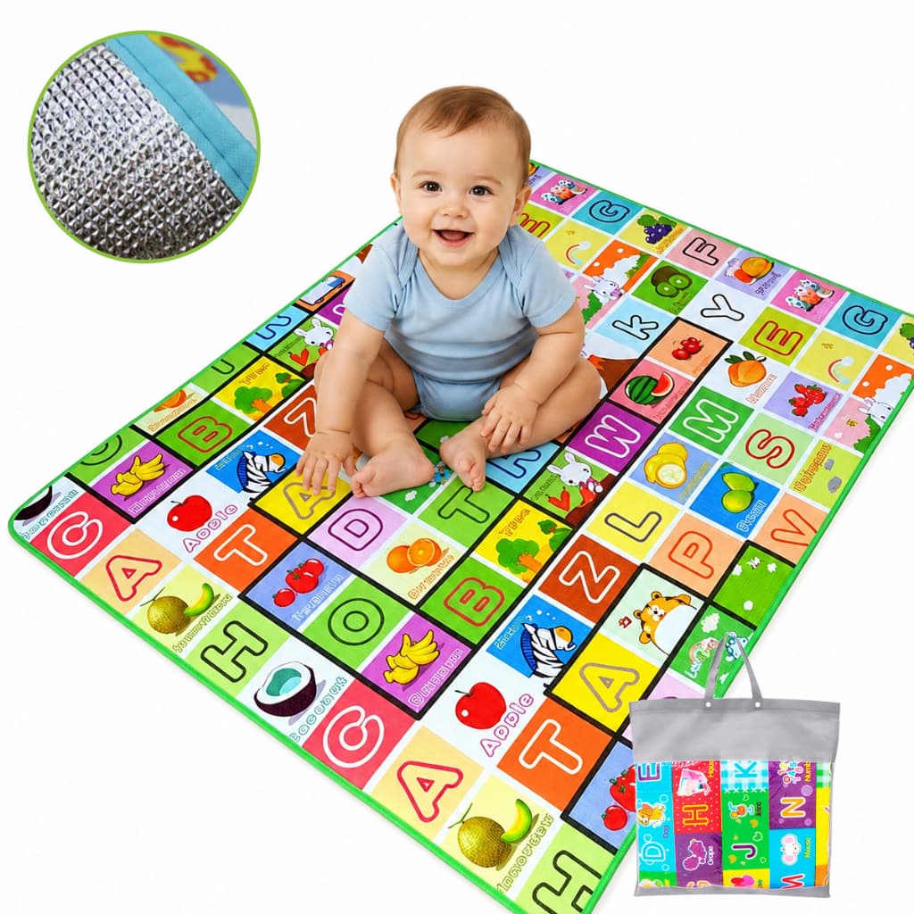 Tapete de Atividades Tatame Infantil Laminado Emborrachado Dobrável Dupla Face 180x120