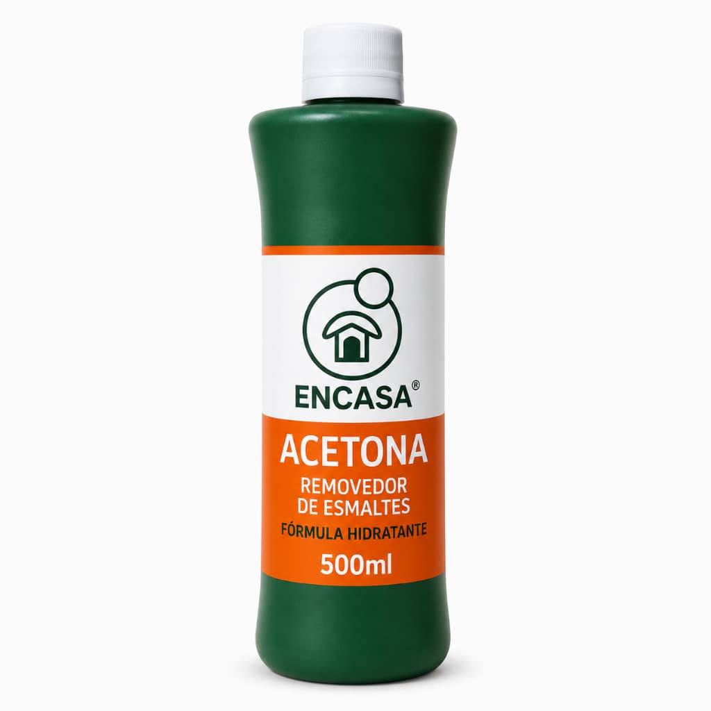 Acetona Removedora de Esmaltes 500ml Fórmula Hidratante Não Resseca Kit 1 2 ou 4 Unidades Encasa