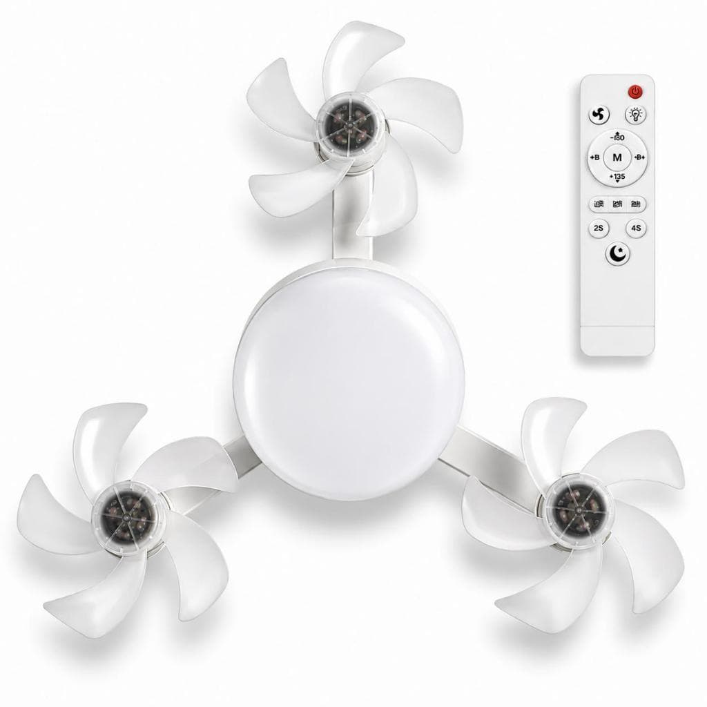 Ventilador De Teto Drone Led 60w Bivolt E27 Silencioso Com Controle Remoto