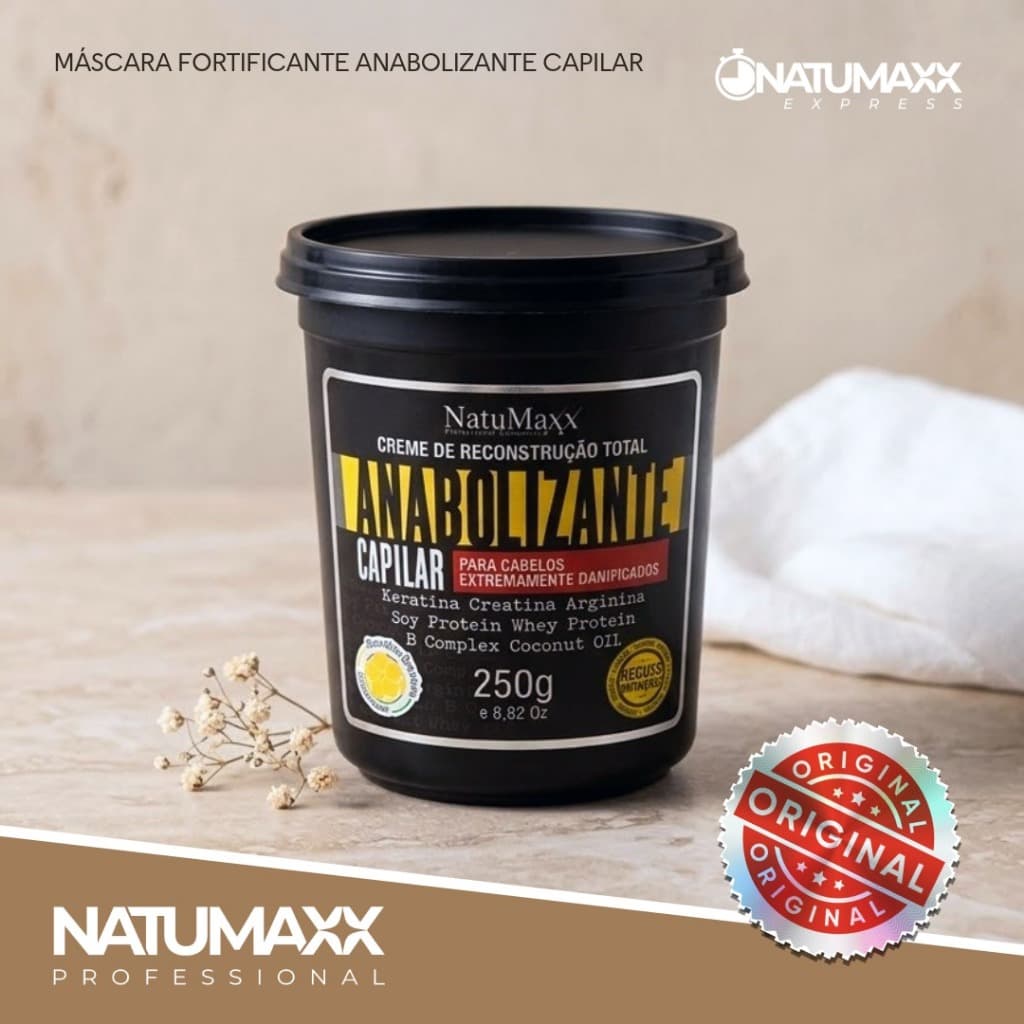 Máscara Anabolizante Capilar Natumaxx 250g - Força, Brilho e Reconstrução Profunda dos Fios