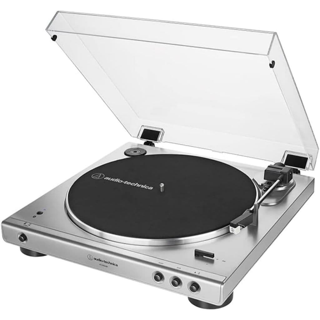 Toca-Discos Audio-Technica Sem Fio com acionamento automático por correia (Belt-Drive) AT-LP60XBT-SV, Silver, Bivolt
