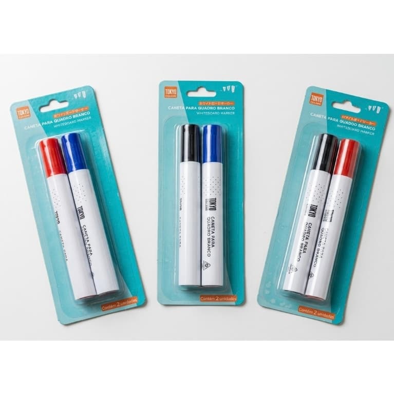 Kit 2 Canetas Marcador Quadro Branco + Apagador Incluso