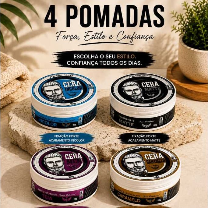 Cera Modeladora Caramelo Anti-frizz Efeito Molhado Tradional Two Brothers 150g