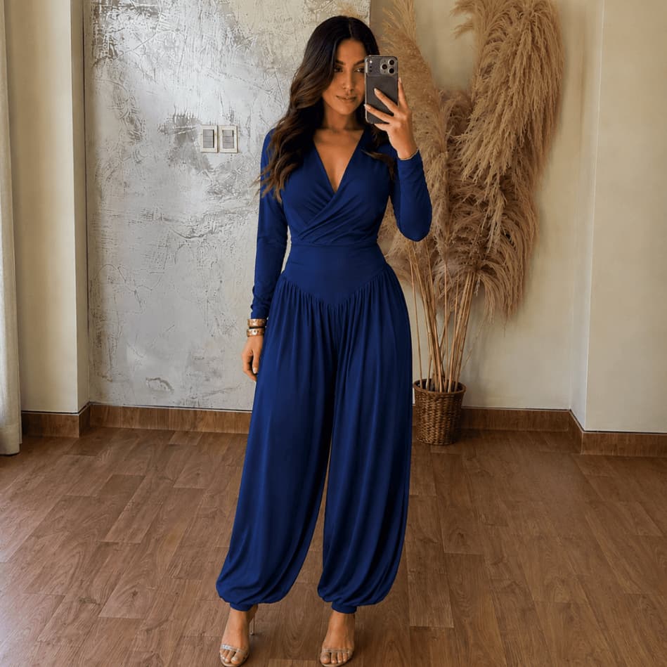 Macacão Aladim Com Manga Longa Luxo Elegante Verão e Inverno