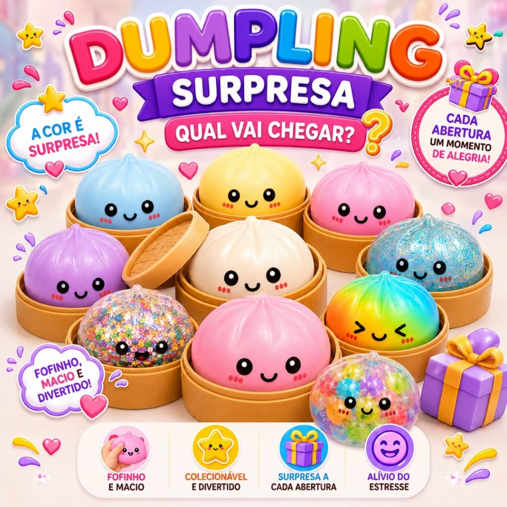 Squishy Surpresa Glitter Dumpling Baozi Fidget Toy Antiestresse Paozinho Chines Brinquedo Sensorial