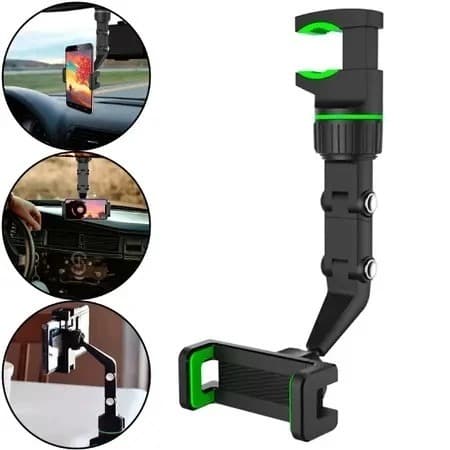 Suporte Celular Retrovisor 360 Graus Multifuncional Ajustável Veicular Carro Pronta Entrega