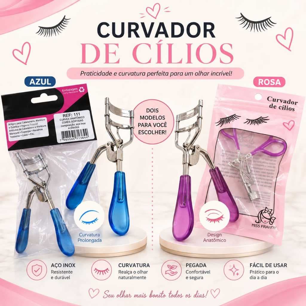 Curvador de Cílios Curvex Profissional Manual para Cílios Maquiagem