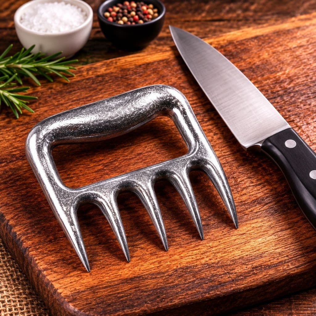 KIT 2 GARRA DE CHURRASCO EM ALUMÍNIO PEGADOR PARA CARNE DESFIAR E MANUSEAR CARNES NA GRELHA