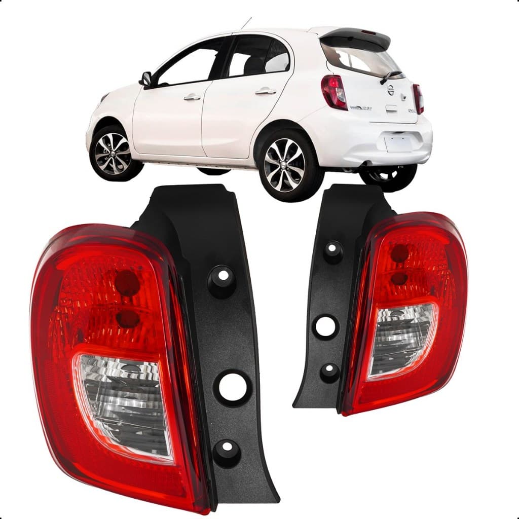 Lanterna Traseira Vermelha Branca Nissan March 14 a 20 DEPO